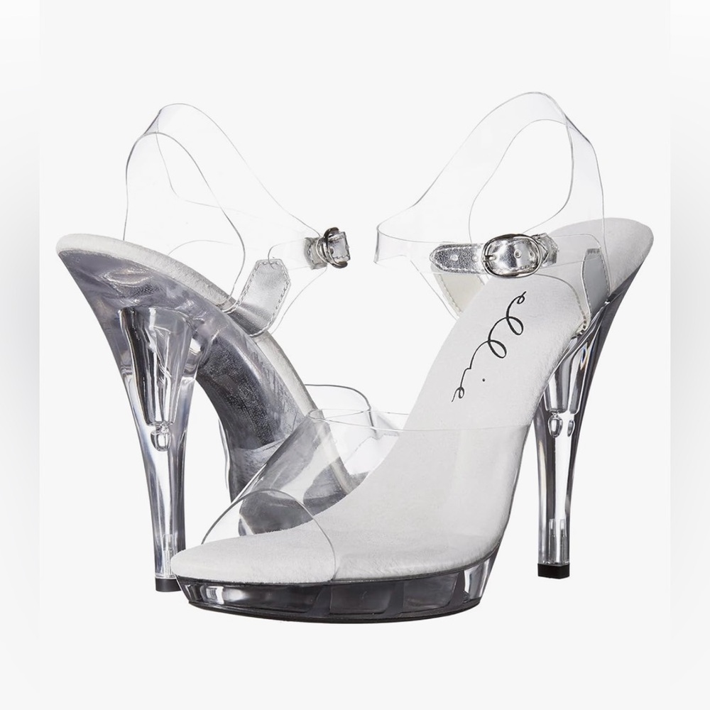 Ellie Clear Cinderella Shoes Size 7